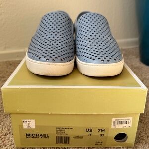 MICHAEL - MICHAEL KORS KEATON LEATHER LASERED SLIP ON - 7M